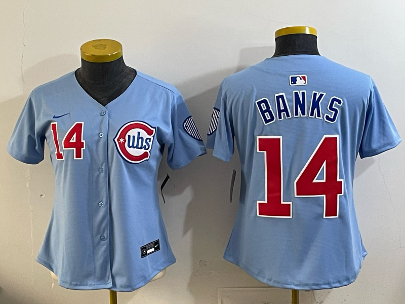 Youth 2026 Chicago Cubs #14 Banks Blue Game Nike MLB Jersey 041401